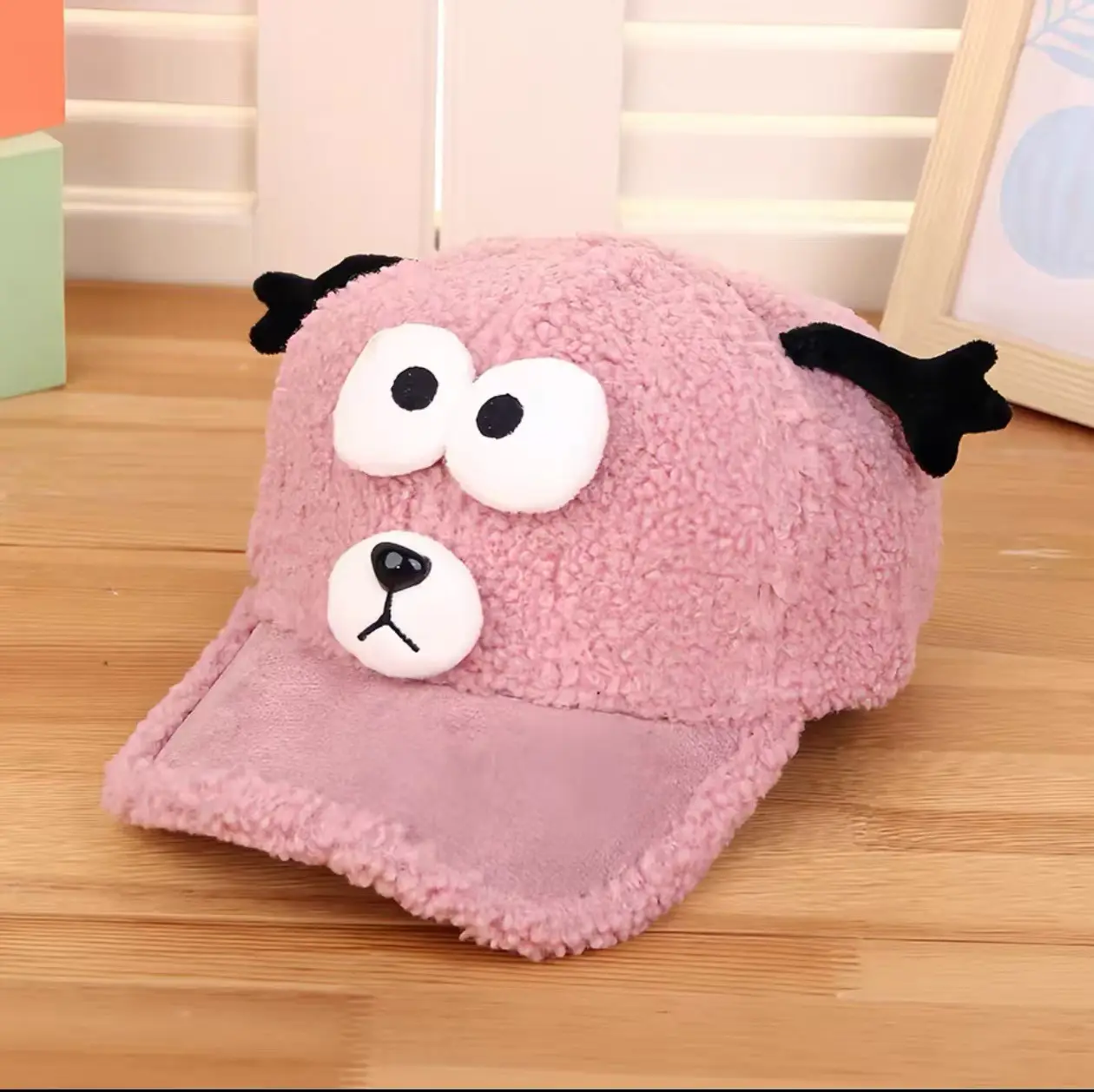 Pink Peaked Cashmere Hat for Kids Winter Warm - Image 11
