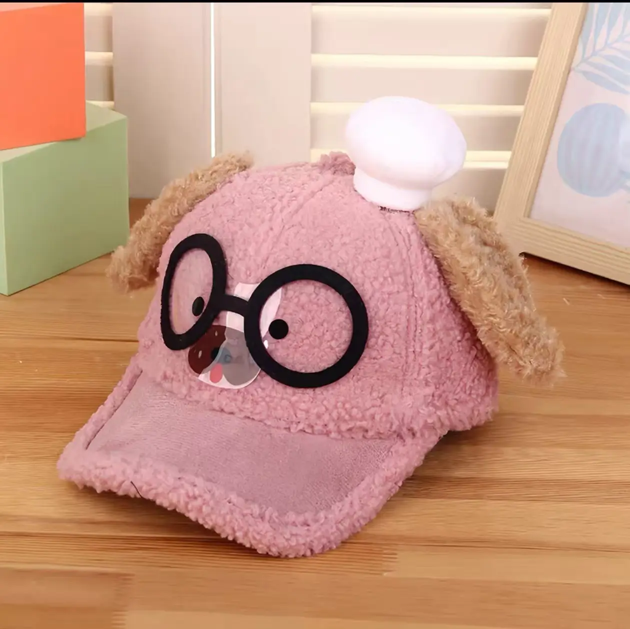 Pink Peaked Cashmere Hat for Kids Winter Warm - Image 34