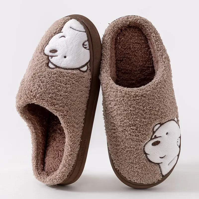 Qida Shun New Cartoon Men's and Women's Cotton Slippers Autumn and Winter Indoor and Outdoor Couple Cotton Shoes Warm and Cute Cotton Slippers Wholesale - Image 3