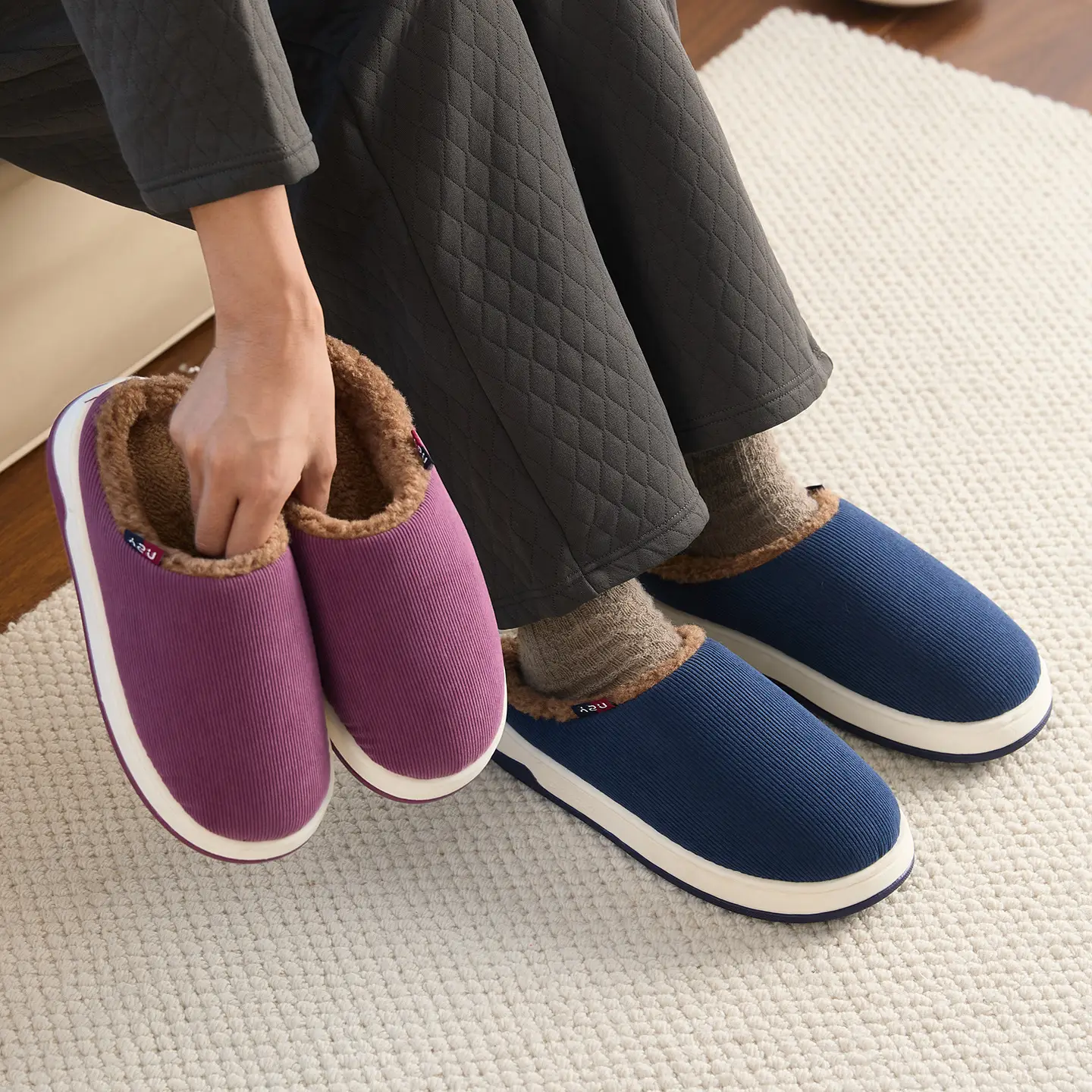 Women Cotton Slippers Warm Winter Indoor Non-Slip