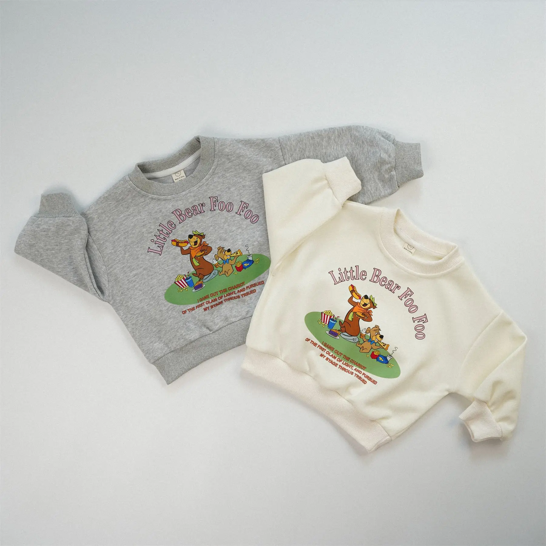Little Bear Roo Cotton Sweatshirt for Boys Gray