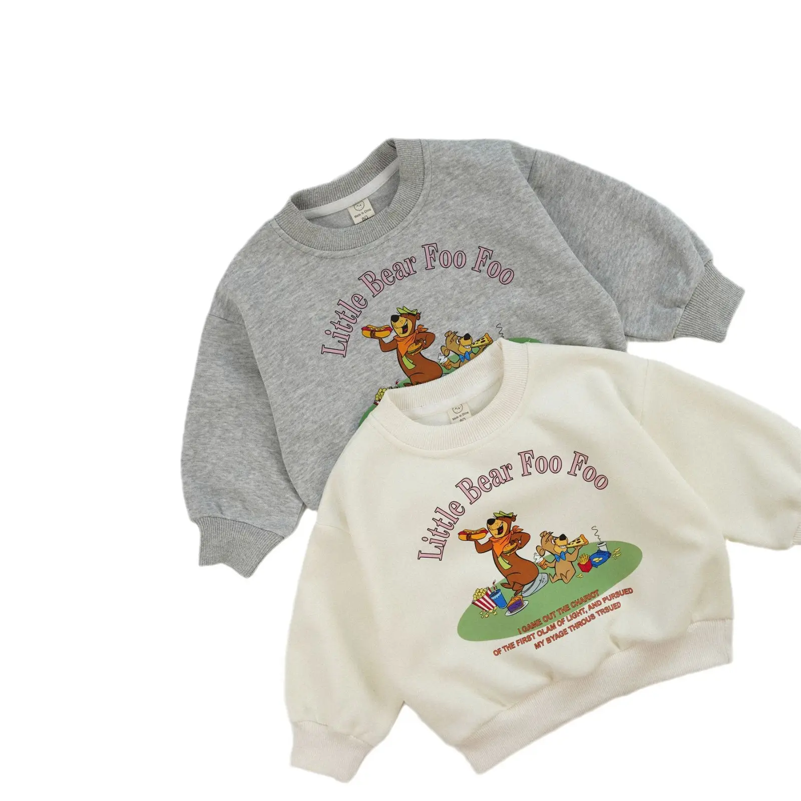 Little Bear Roo Cotton Sweatshirt for Boys Gray