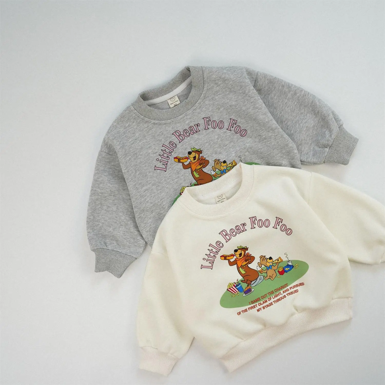 Little Bear Roo Cotton Sweatshirt for Boys Gray — feature 6
