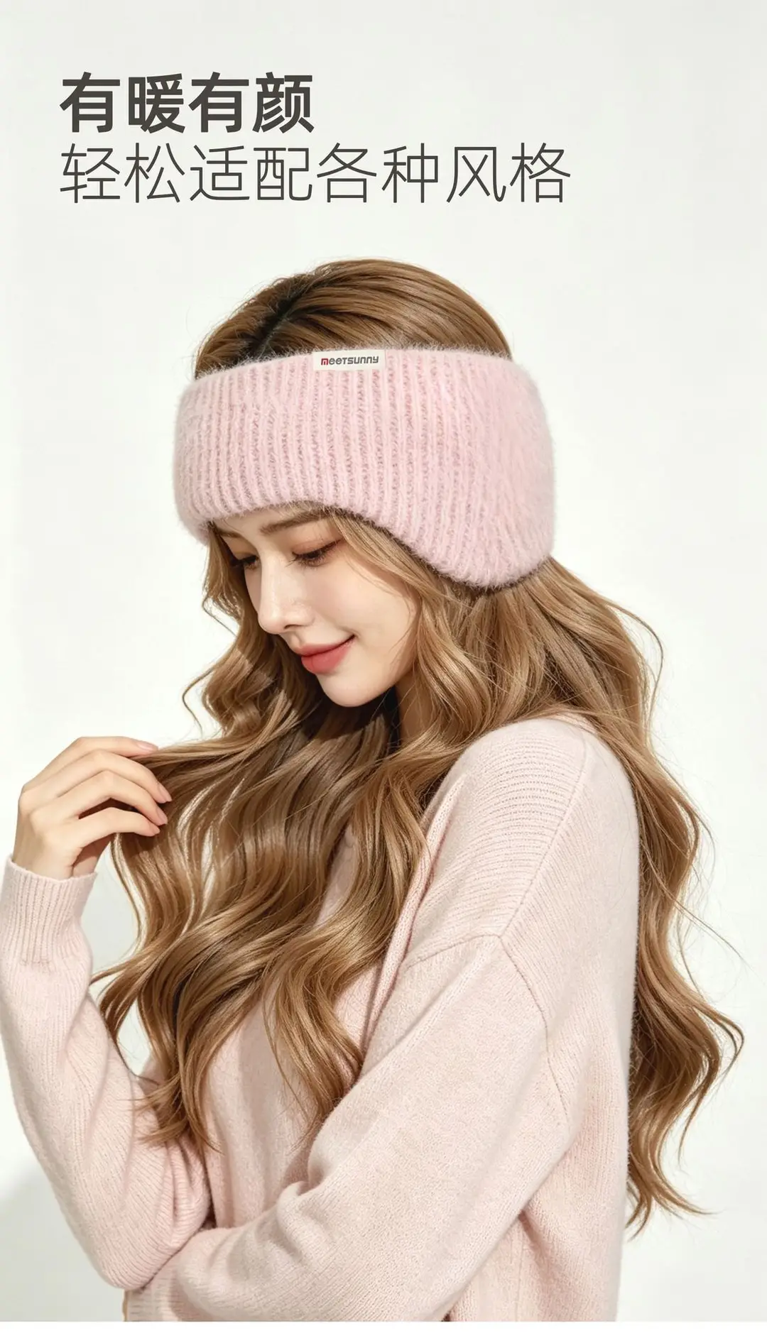 Korean-Style Warm Earmuffs, Cute Winter Thick Plush Cycling High-Elastic Maternity Headband, Ear Covers, Forehead Protector, Ear Warmers — feature 9