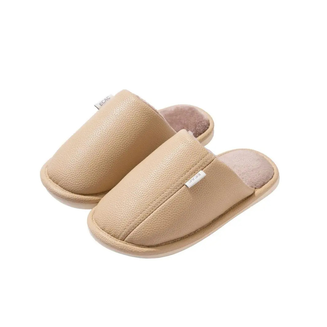 Autumn and Winter Pu Leather Slippers Leather Waterproof Anti-Slip Couple Home Warm Cotton Slippers Men and Women Home Shoes Floor Mops - Image 10