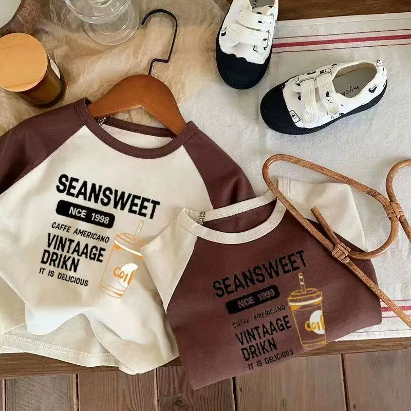 Children's Long Sleeve T-Shirt Cotton Spring Fall Set - Image 4