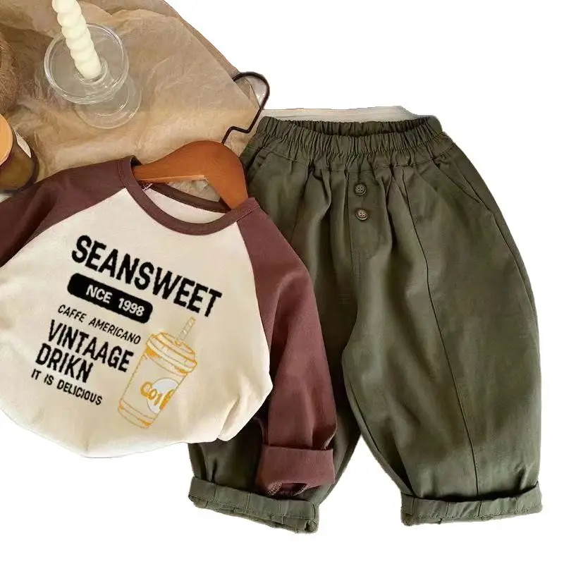 Children's Long Sleeve T-Shirt Cotton Spring Fall Set