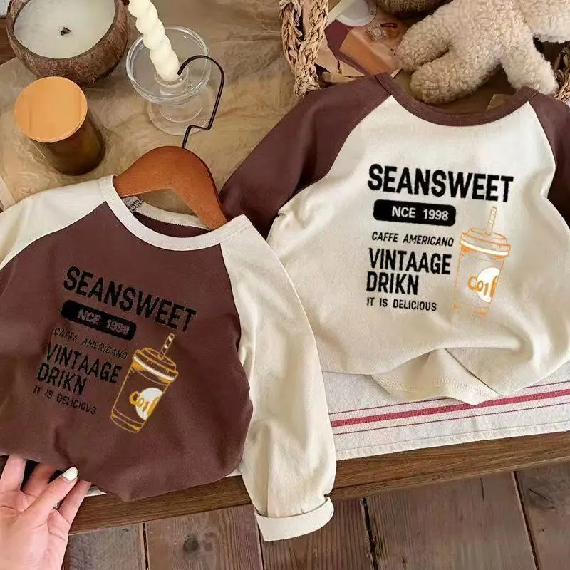 Children's Long Sleeve T-Shirt Cotton Spring Fall Set — feature 1