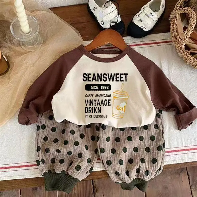 Children's Long Sleeve T-Shirt Cotton Spring Fall Set — feature 7