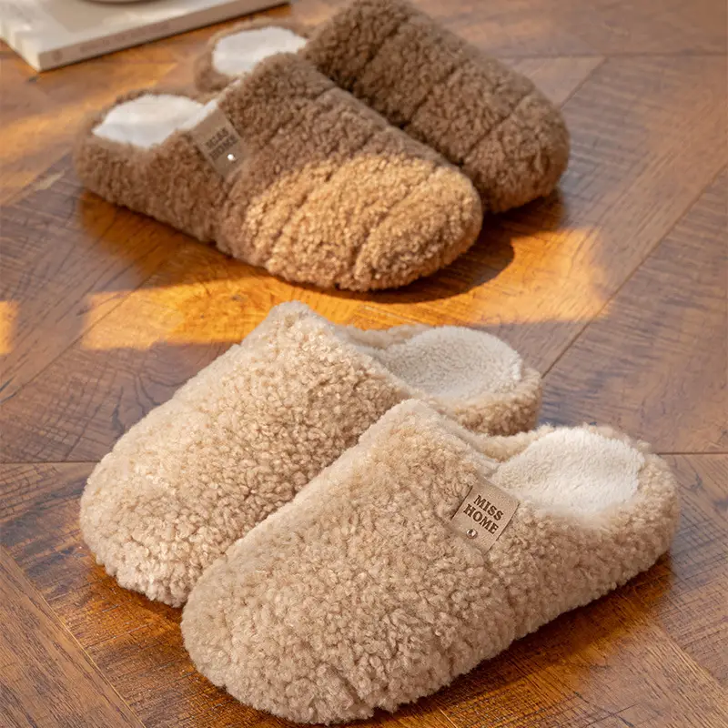 Mingsheng's New Cotton Slippers for Women in Winter, Couples' Home, Non-Slip Thick Soles, Warm Bags and Cotton Shoes for Men - Image 4
