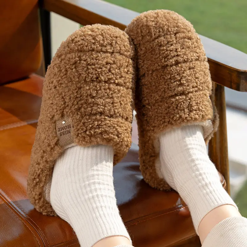 Mingsheng's New Cotton Slippers for Women in Winter, Couples' Home, Non-Slip Thick Soles, Warm Bags and Cotton Shoes for Men - Image 5