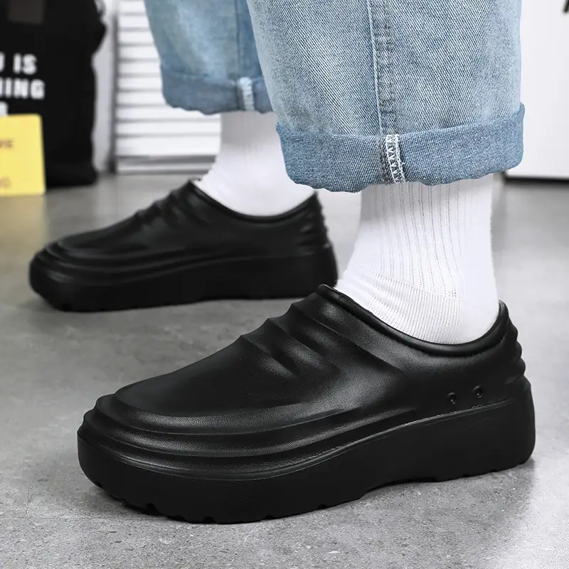 Black Thick-Soled Eva Kitchen Work Shoes