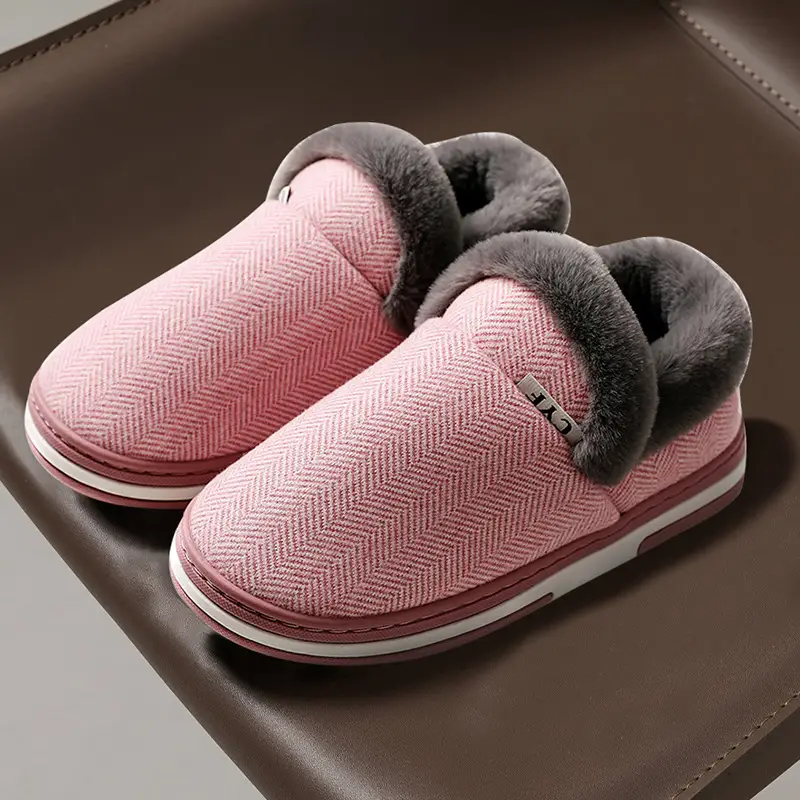 Men's Large Size Cotton Slippers Winter New Home Warm Thick-Soled Non-Slip Home Elderly Bag Heel Plush Cotton Shoes - Image 4
