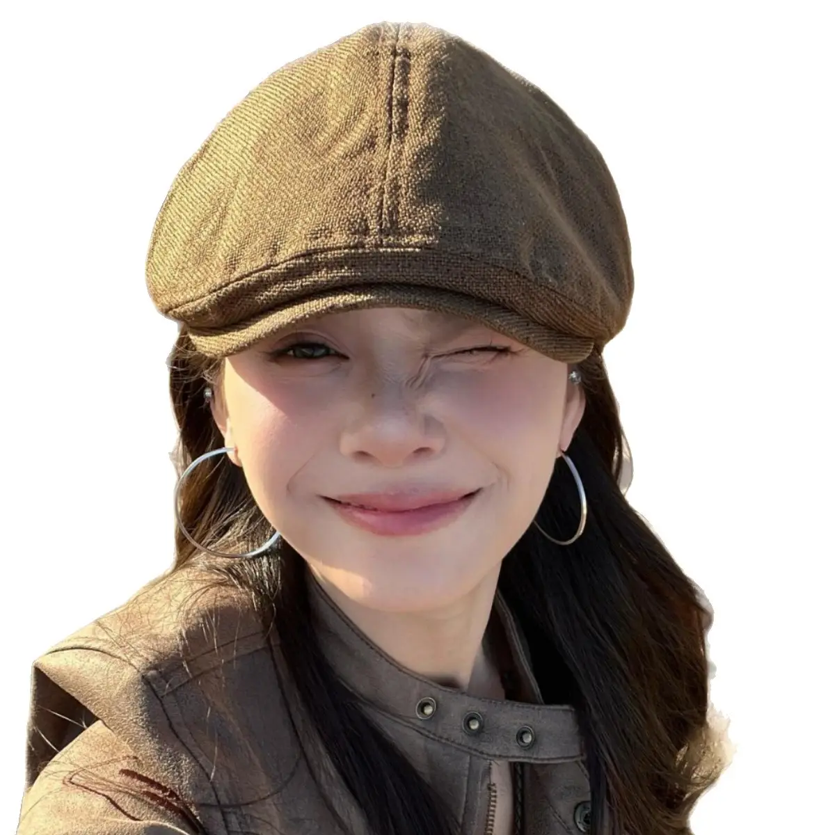 Women Japanese Retro Duckbill Beret Cap Large Circumference - Image 6