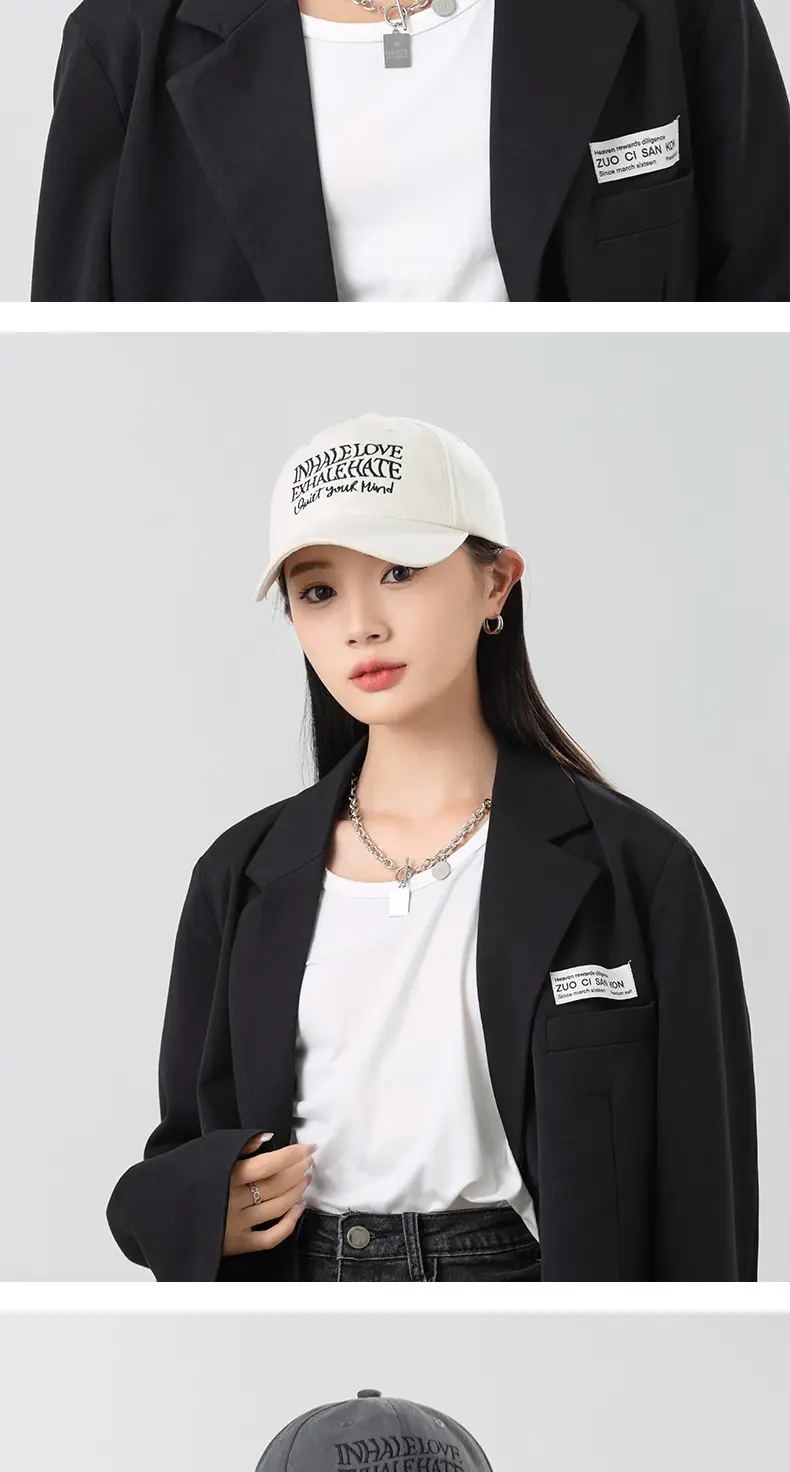 Women Letter Embroidered Baseball Cap Retro Washed Cotton Autumn Winter Harajuku Style Soft Top Duckbill Cap — feature 11