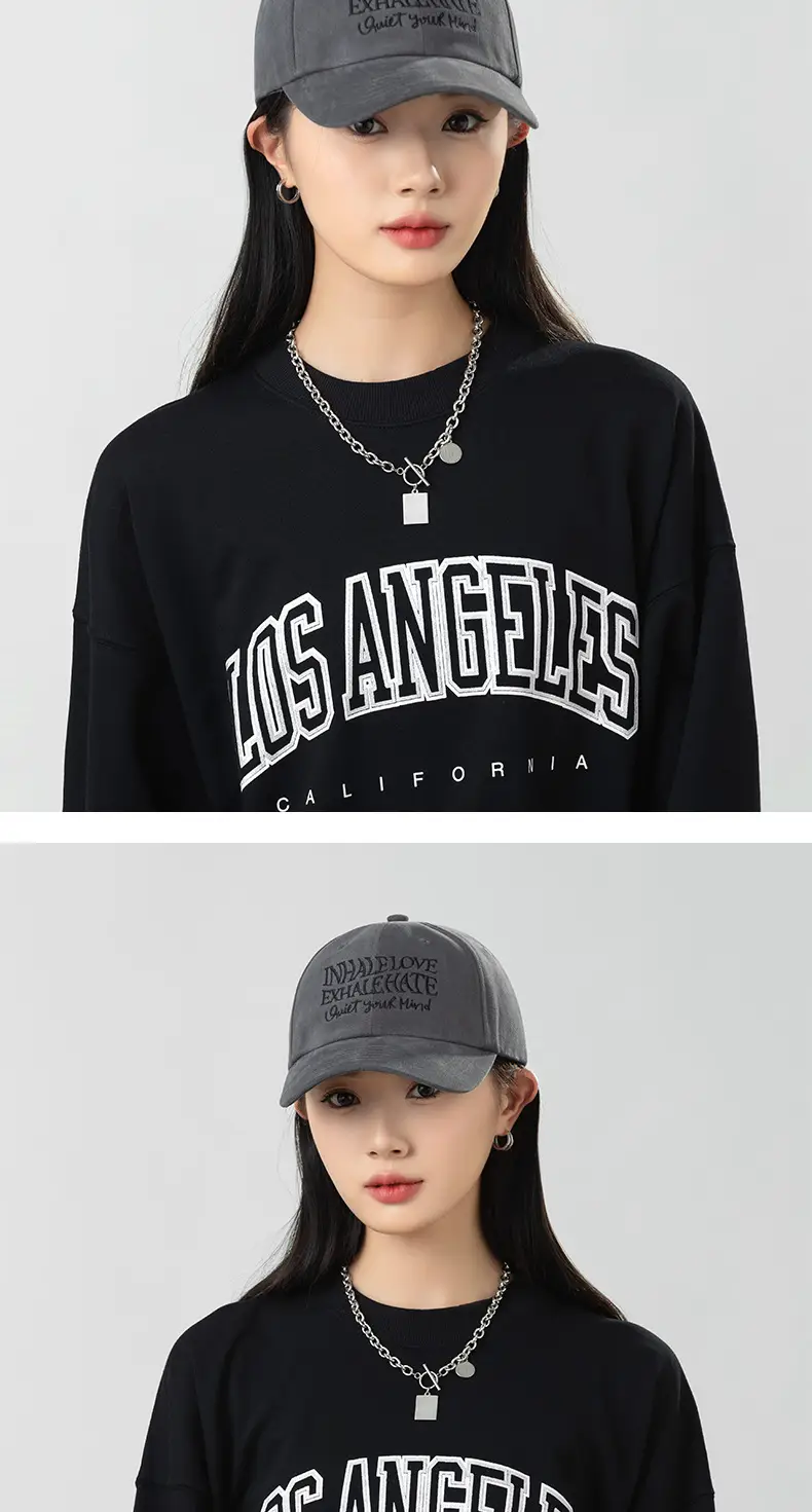 Women Letter Embroidered Baseball Cap Retro Washed Cotton Autumn Winter Harajuku Style Soft Top Duckbill Cap — feature 12