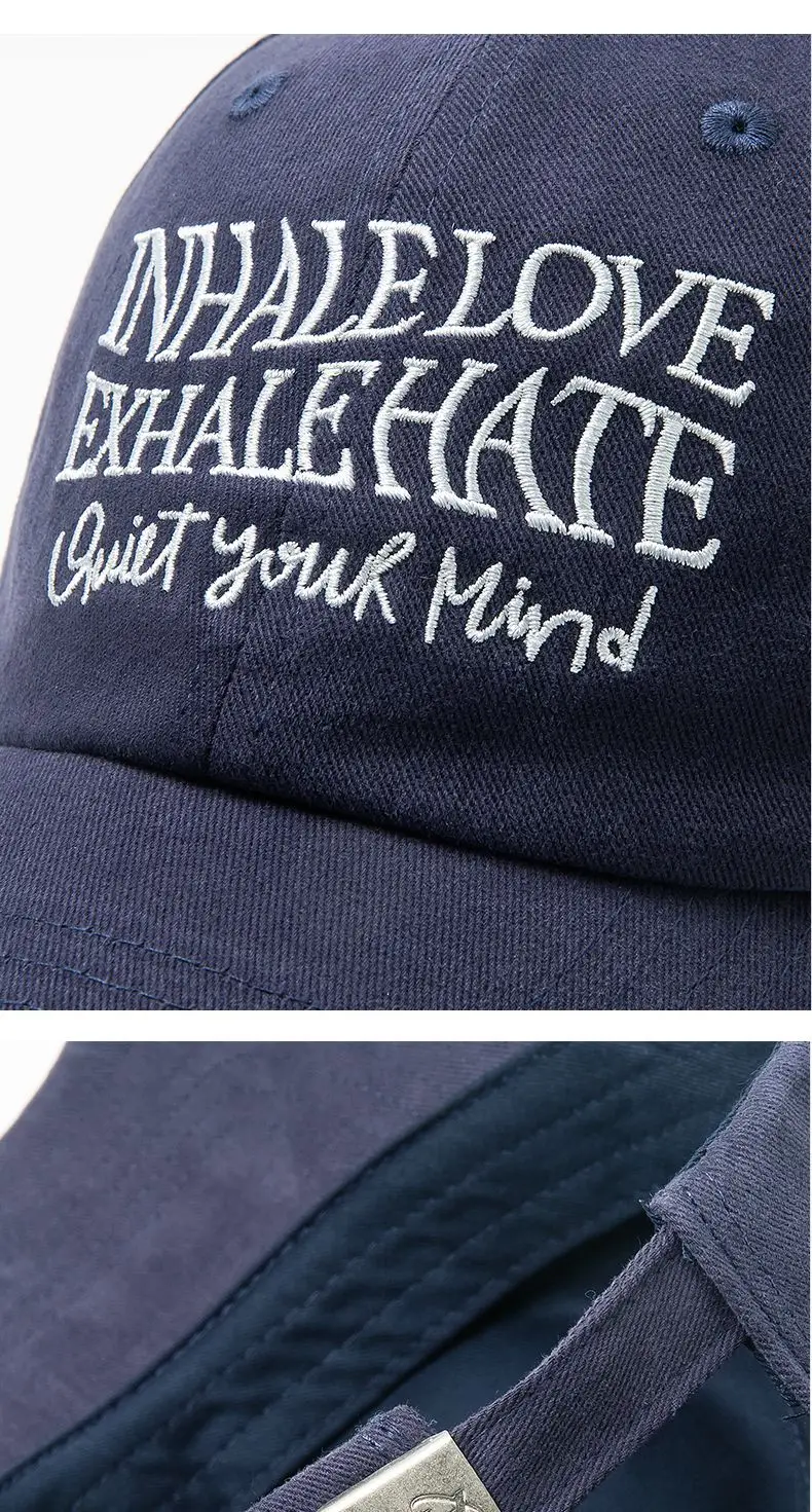 Women Letter Embroidered Baseball Cap Retro Washed Cotton Autumn Winter Harajuku Style Soft Top Duckbill Cap — feature 14
