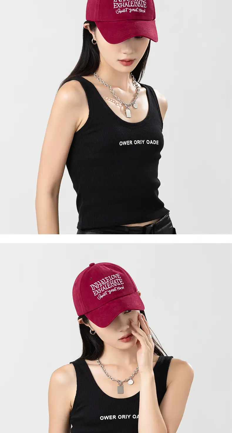 Women Letter Embroidered Baseball Cap Retro Washed Cotton Autumn Winter Harajuku Style Soft Top Duckbill Cap — feature 8