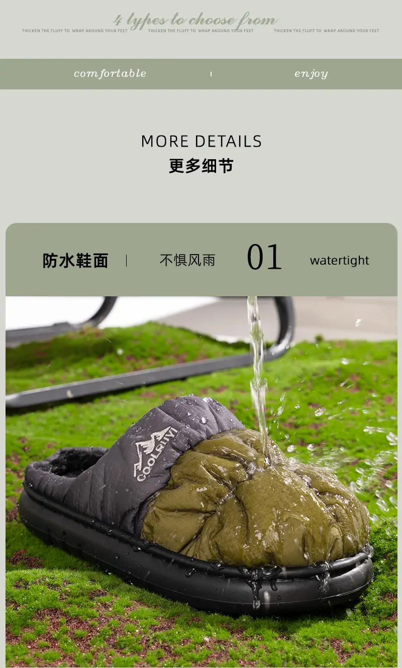 2025 Winter Cotton Slippers for Men Women Warm Waterproof — feature 11
