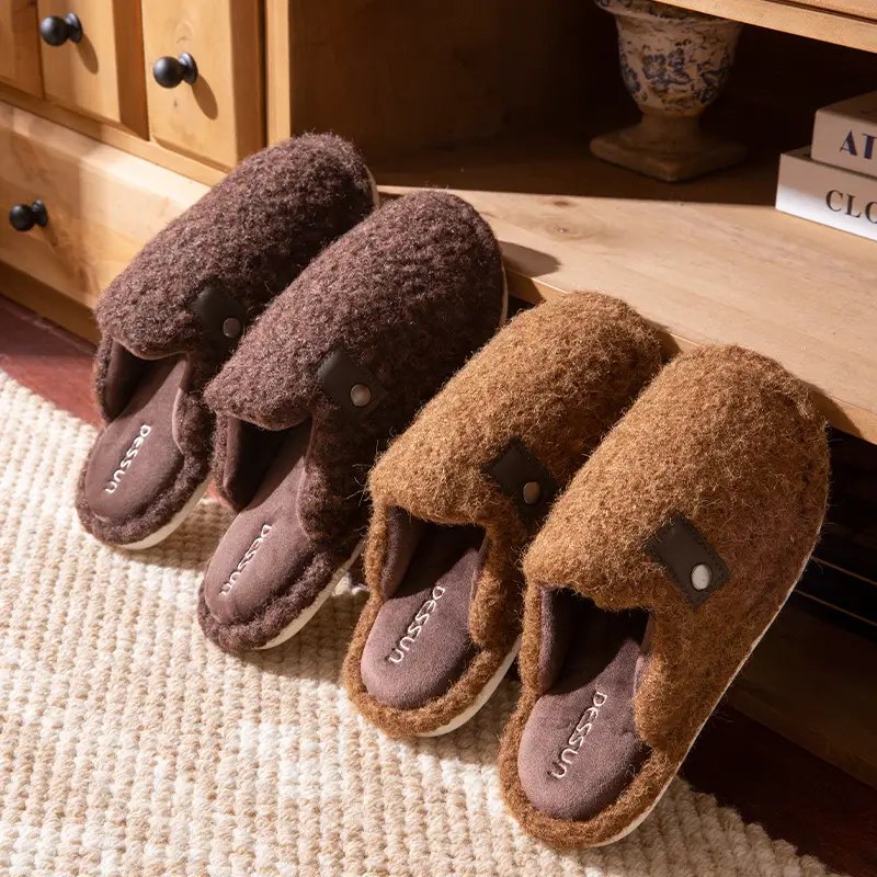 New Style Home Warm Plus Velvet Home Slippers Thick-Soled Plush Winter Cotton Slippers for Women to Wear Outside High-Bottom Anti-Slip Winter - Image 5
