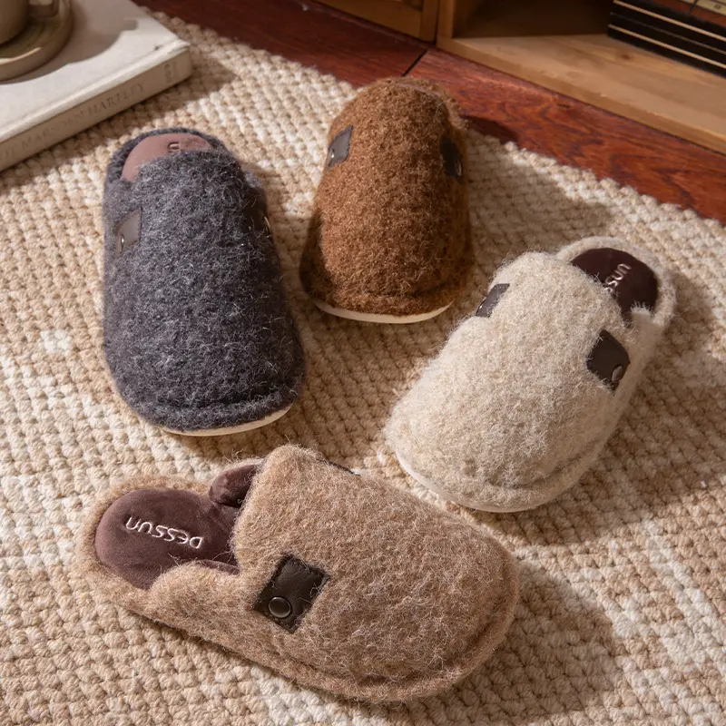 New Style Home Warm Plus Velvet Home Slippers Thick-Soled Plush Winter Cotton Slippers for Women to Wear Outside High-Bottom Anti-Slip Winter - Image 7