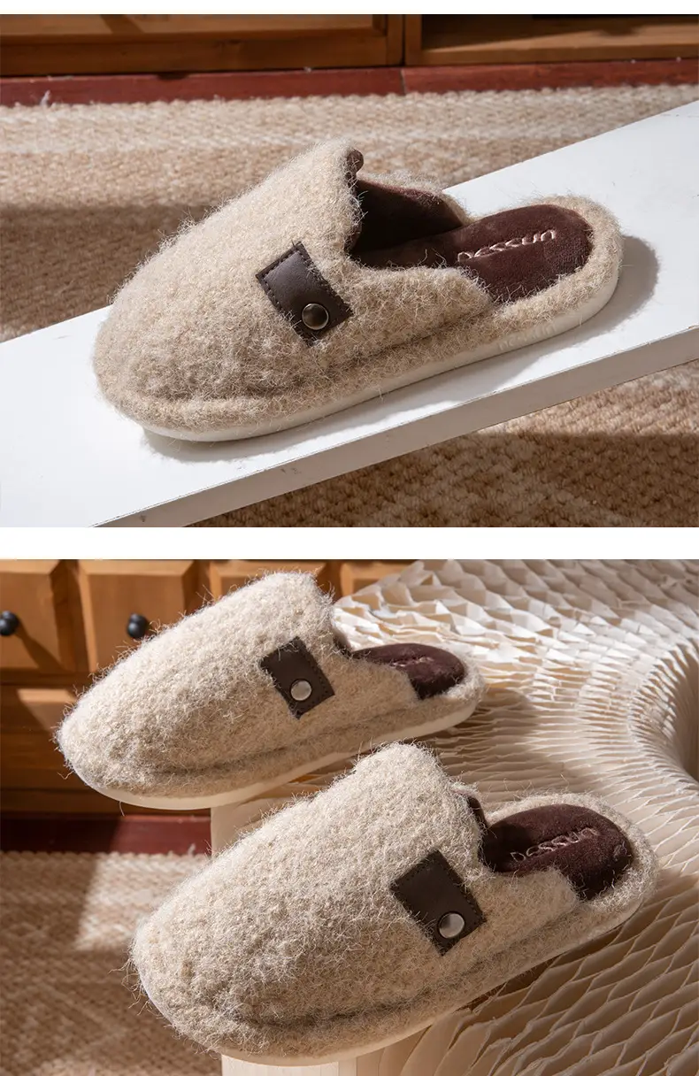 New Style Home Warm Plus Velvet Home Slippers Thick-Soled Plush Winter Cotton Slippers for Women to Wear Outside High-Bottom Anti-Slip Winter — feature 14