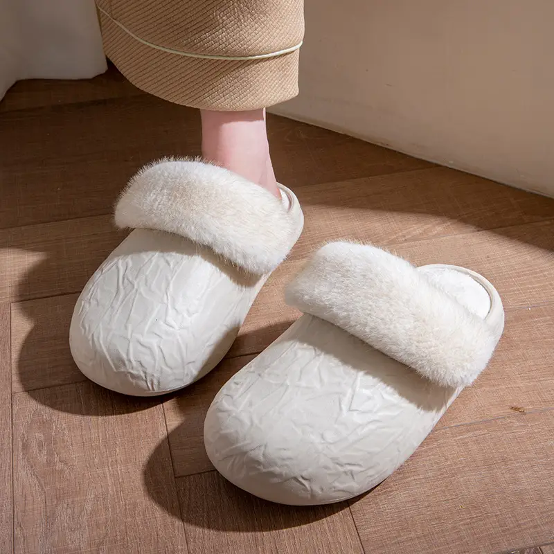 Maternity Cotton Slippers White Warm Indoor Winter - Image 9