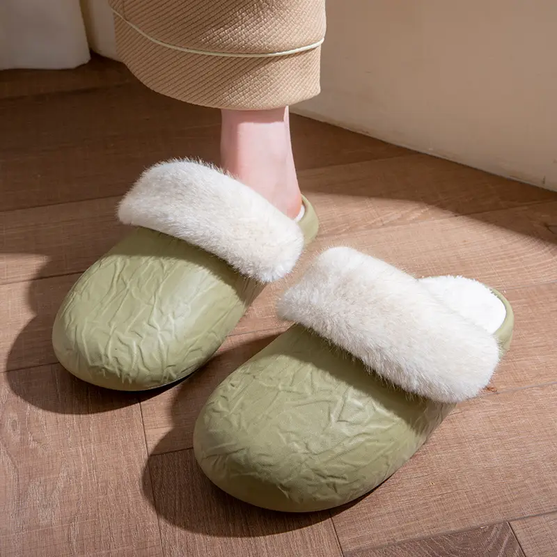 Maternity Cotton Slippers White Warm Indoor Winter - Image 4