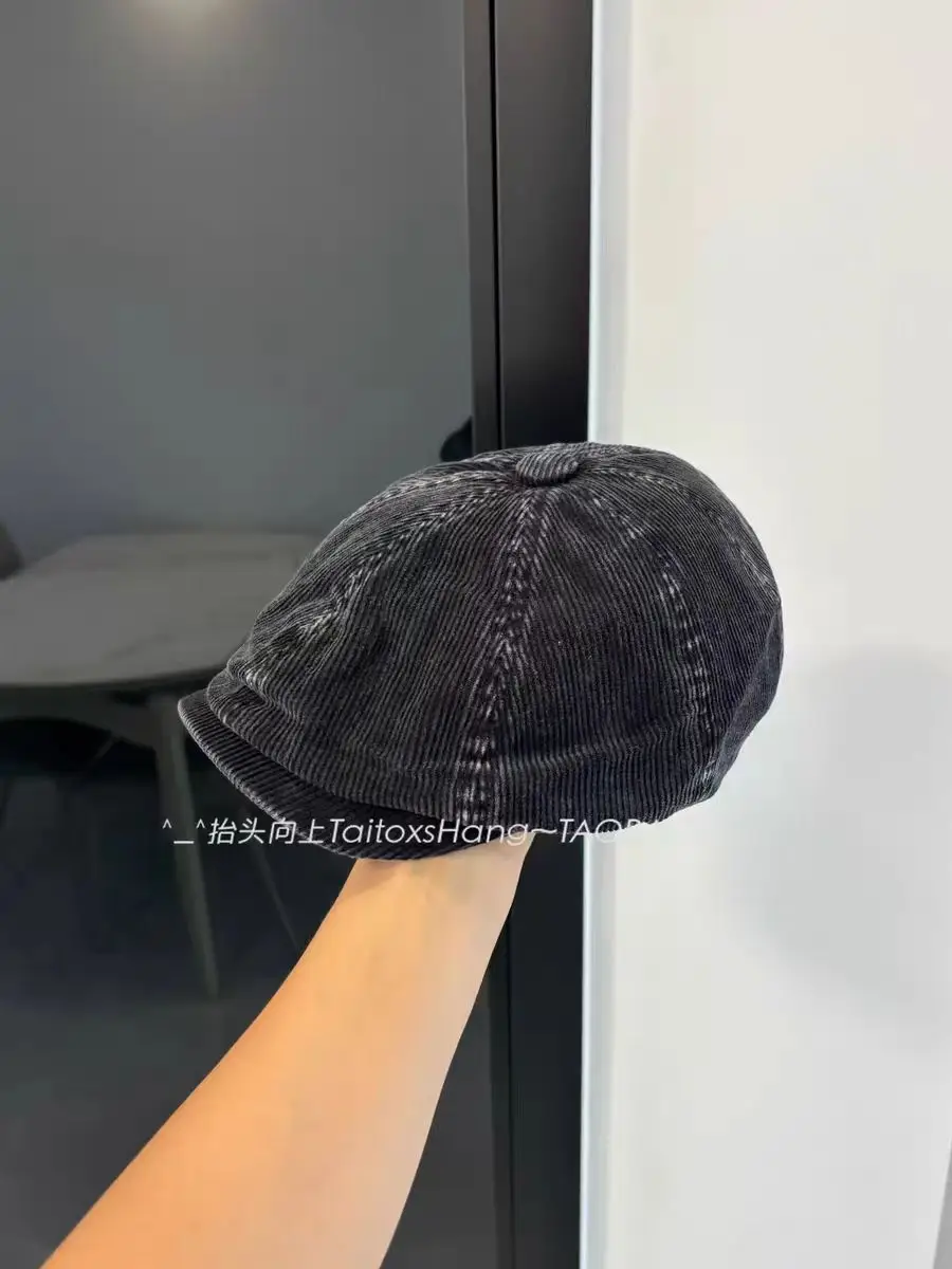 Japanese Retro Corduroy Beret for Women Duckbill Forward Cap — feature 4