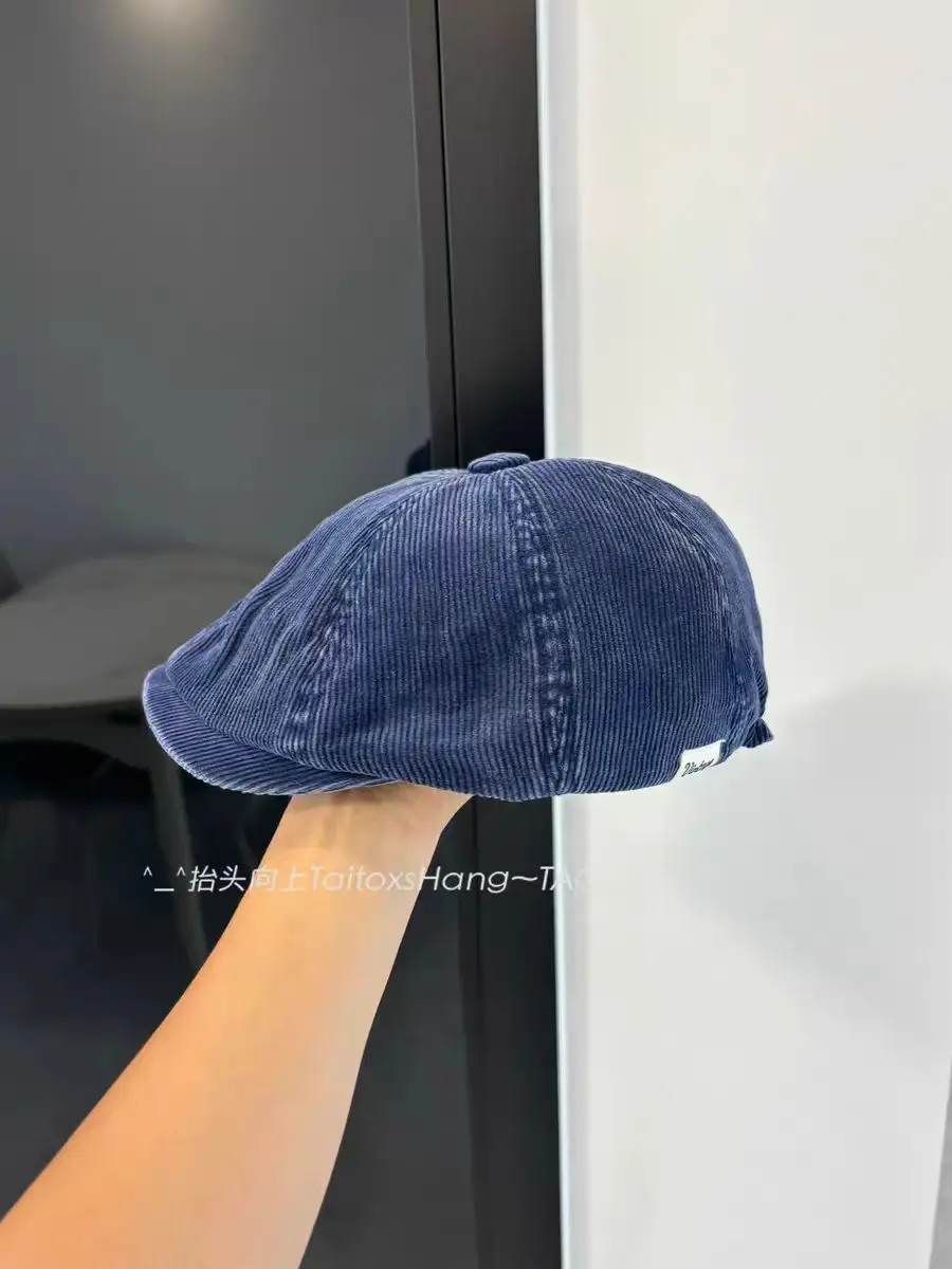 Japanese Retro Corduroy Beret for Women Duckbill Forward Cap — feature 7