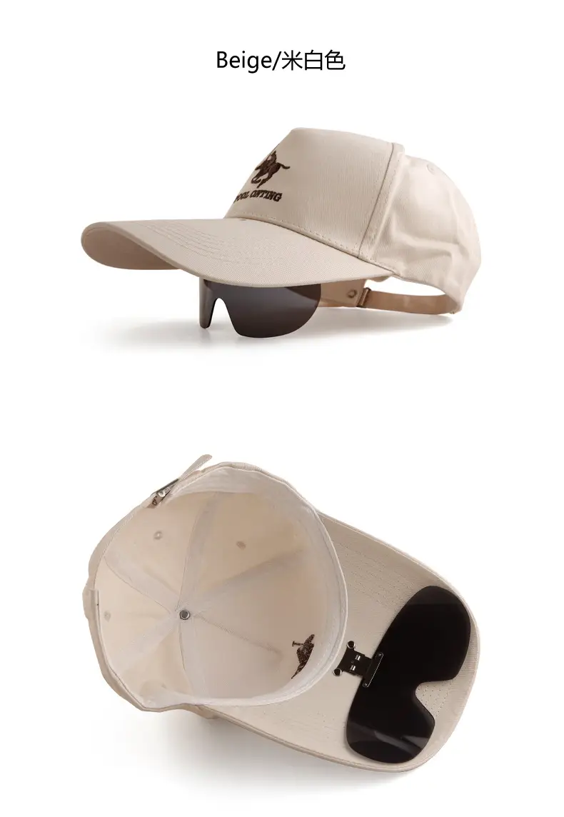 Black Two-In-One Sunglasses & Baseball Cap for Men Women — feature 3