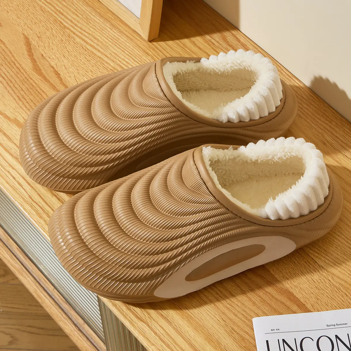 Waterproof Cotton Slippers for Men Women Winter Indoor Non-Slip - Image 3