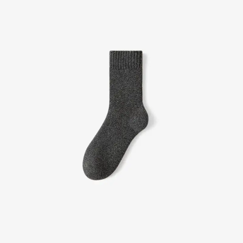 Merino Wool Socks for Men and Women, Autumn and Winter Warm Men's Mid-Calf Socks, Fleece-Lined and Thickened, Northeast Cashmere Long Socks