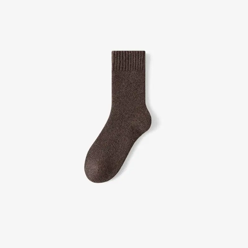 Merino Wool Socks for Men and Women, Autumn and Winter Warm Men's Mid-Calf Socks, Fleece-Lined and Thickened, Northeast Cashmere Long Socks