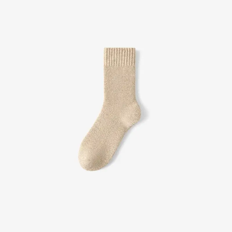 Merino Wool Socks for Men and Women, Autumn and Winter Warm Men's Mid-Calf Socks, Fleece-Lined and Thickened, Northeast Cashmere Long Socks