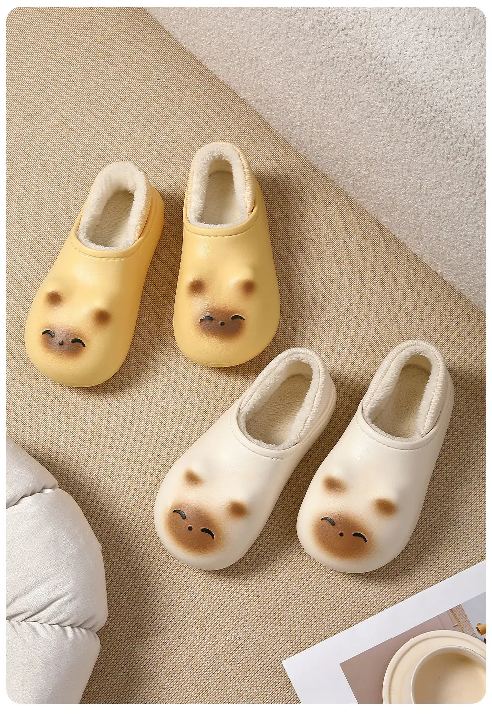 Cartoon Kitten Waterproof Cotton Shoes for Women Winter Outer Wear Soft-Soled Cotton Slippers Non-Slip Warm Bag Heel Cotton Slippers for Women Wholesale — feature 36