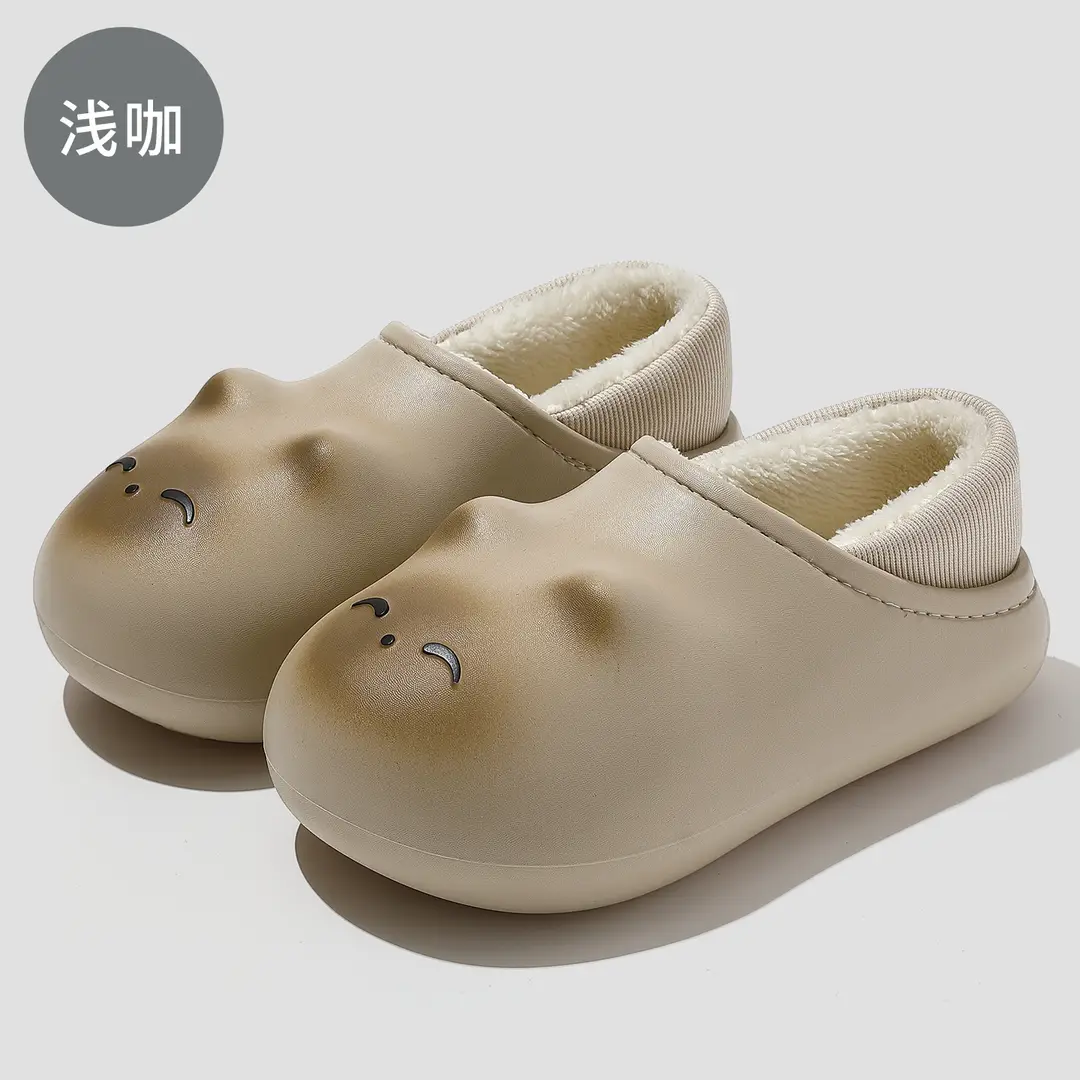 Cartoon Kitten Waterproof Cotton Shoes for Women Winter Outer Wear Soft-Soled Cotton Slippers Non-Slip Warm Bag Heel Cotton Slippers for Women Wholesale - Image 3