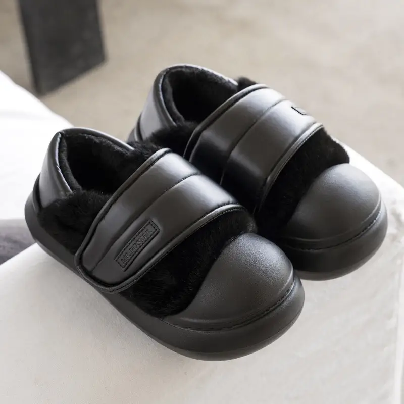Thick-Soled Bag-Heeled Cotton Slippers for Women in Winter New Style Velcro Warm and Comfortable Indoor Home Non-Slip Cotton Shoes - Image 2