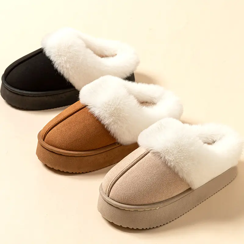 Autumn and Winter New Women's and Men's Cotton Slippers for Home, Warm Cotton Slippers, Indoor Plush Slippers, Outer Wear Cotton Shoes Wholesale