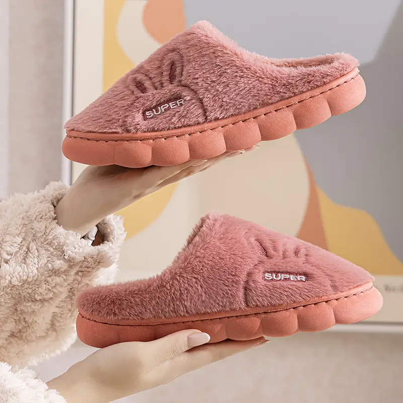 Qida Shun Men's and Women's Cotton Slippers Winter New Indoor and Outdoor Plush Cotton Shoes Thickeneded and Warm Couple Cotton Slippers Wholesale - Image 3