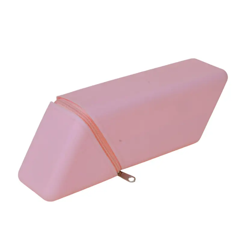 Cross-Border Silicone Desktop Dual-Purpose Student Simple Pencil Bag Rhombus Zipper Silicone Stationery Storage Bag Stationery Pencil Bag