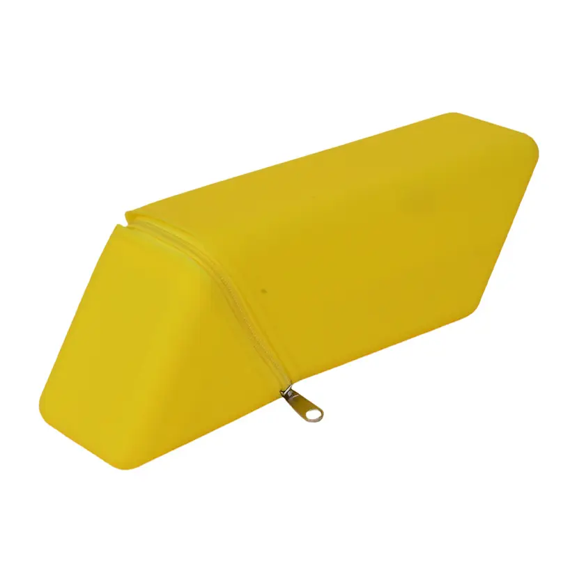 Cross-Border Silicone Desktop Dual-Purpose Student Simple Pencil Bag Rhombus Zipper Silicone Stationery Storage Bag Stationery Pencil Bag
