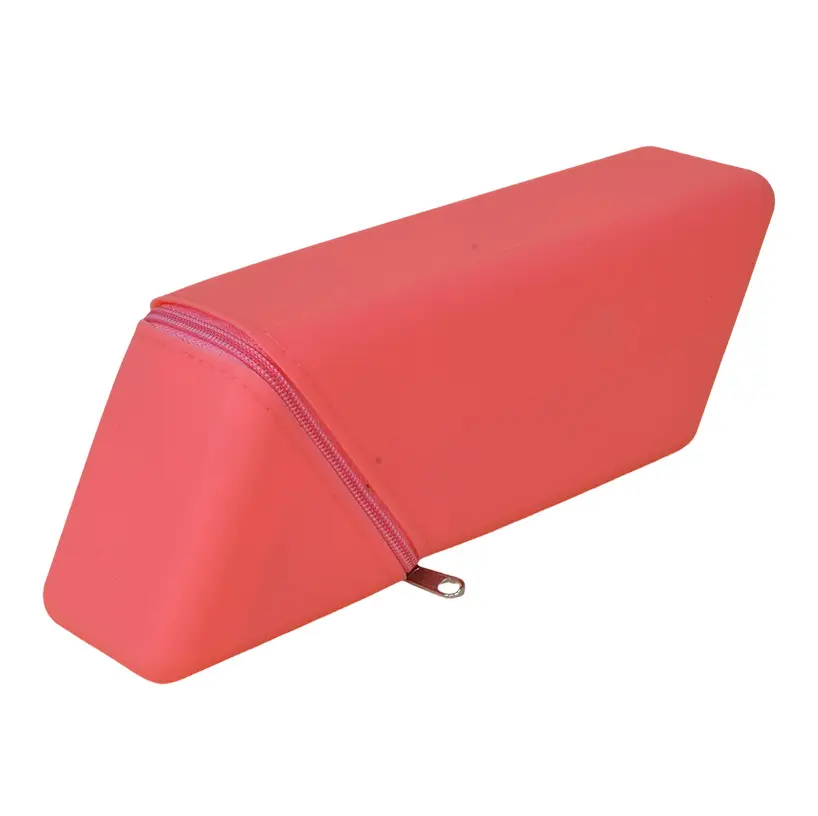 Cross-Border Silicone Desktop Dual-Purpose Student Simple Pencil Bag Rhombus Zipper Silicone Stationery Storage Bag Stationery Pencil Bag