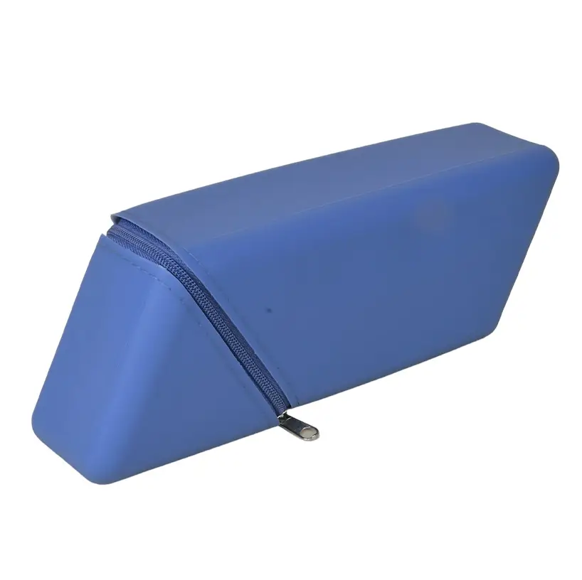 Cross-Border Silicone Desktop Dual-Purpose Student Simple Pencil Bag Rhombus Zipper Silicone Stationery Storage Bag Stationery Pencil Bag