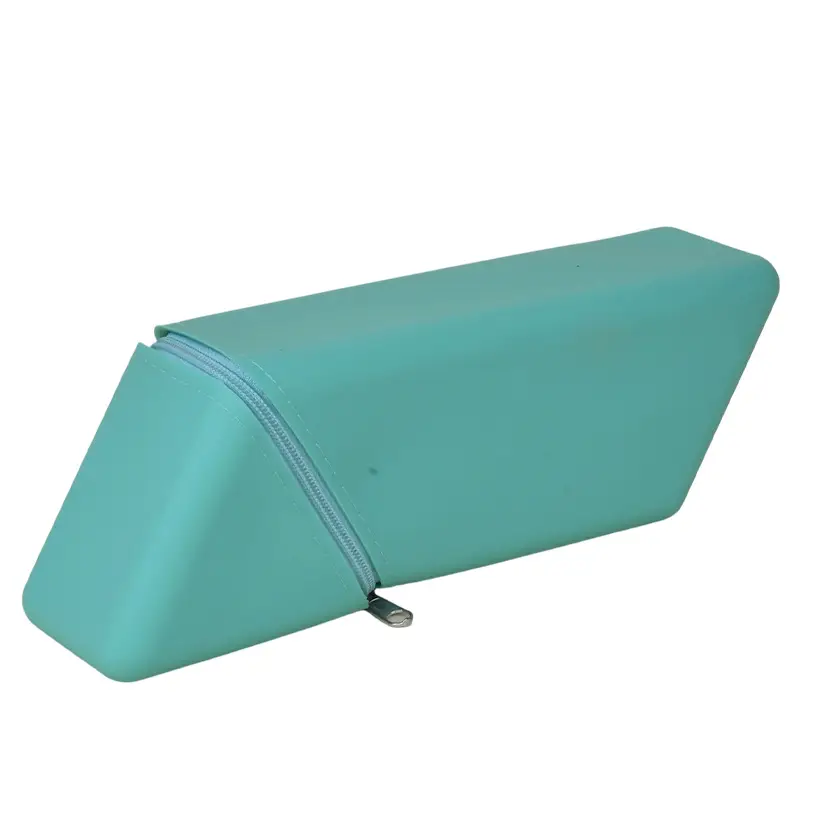 Cross-Border Silicone Desktop Dual-Purpose Student Simple Pencil Bag Rhombus Zipper Silicone Stationery Storage Bag Stationery Pencil Bag