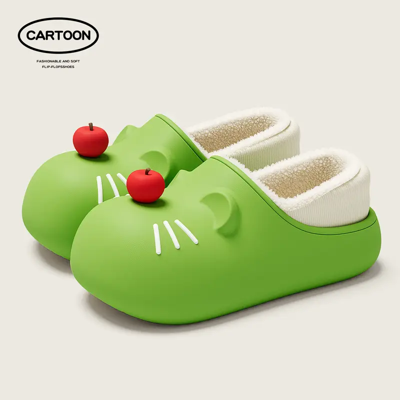 Waterproof Cotton Shoes for Women in Winter, Parent-Child Cartoon Indoor Home Plush Warm Non-Slip Closed-Back Children's Cotton Slippers Wholesale - Image 10