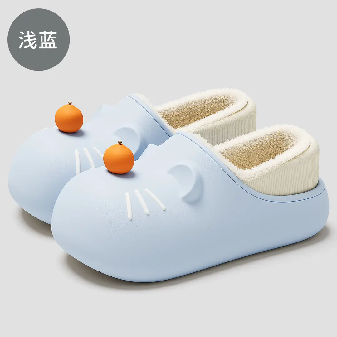 Waterproof Cotton Shoes for Women in Winter, Parent-Child Cartoon Indoor Home Plush Warm Non-Slip Closed-Back Children's Cotton Slippers Wholesale - Image 4