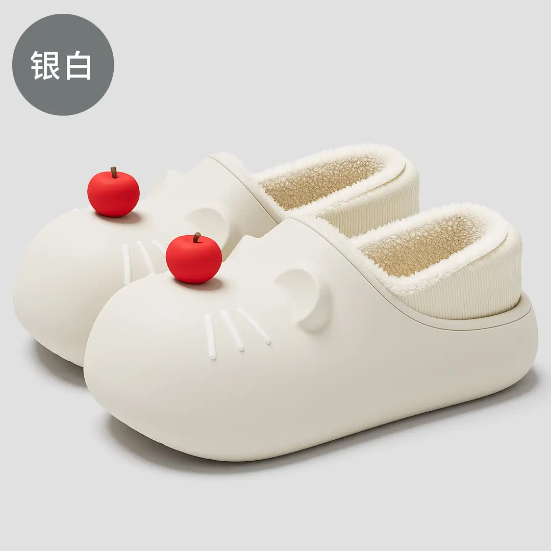Waterproof Cotton Shoes for Women in Winter, Parent-Child Cartoon Indoor Home Plush Warm Non-Slip Closed-Back Children's Cotton Slippers Wholesale - Image 5