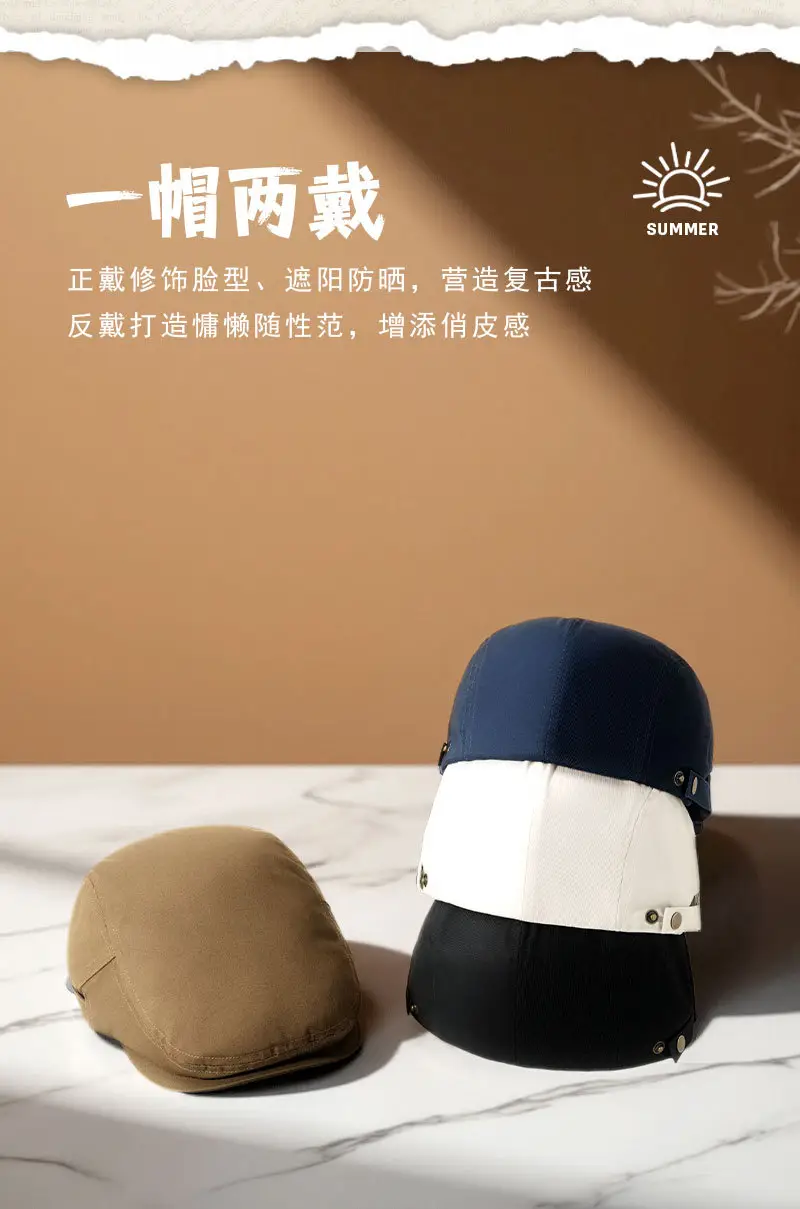 Korean Style Forward Cap for Men Coffee Blue — feature 15