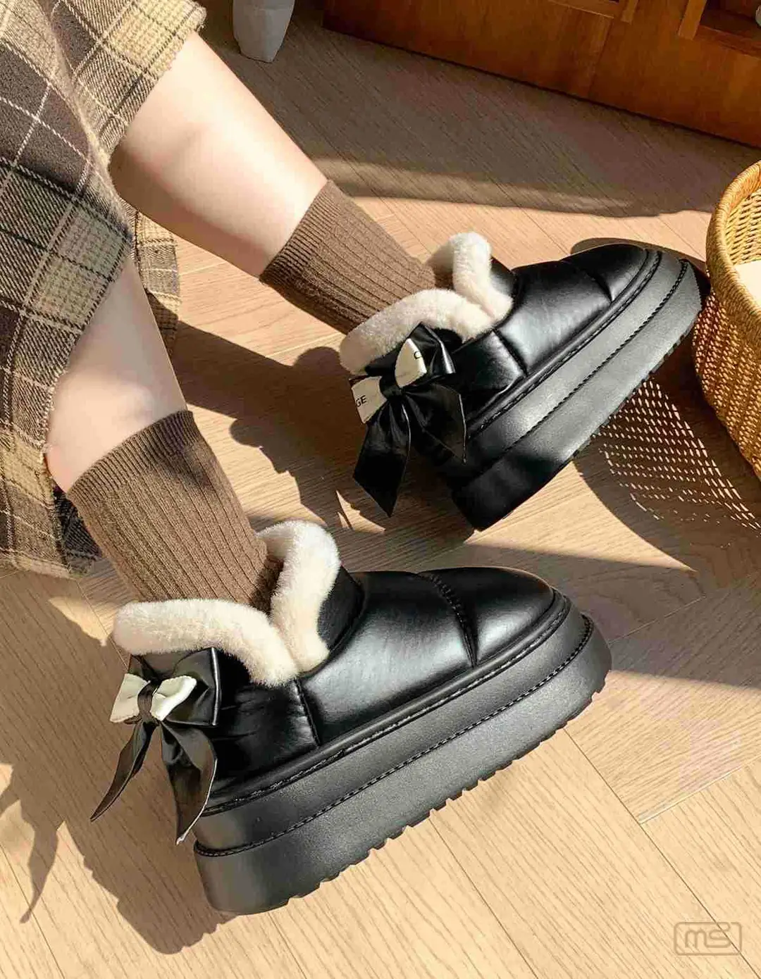 2025 New Winter Velvet Cotton Slippers for Women, New Cotton Shoes, Bow Snow Boots, Eva Thick Sole Bag and Waterproof — feature 8